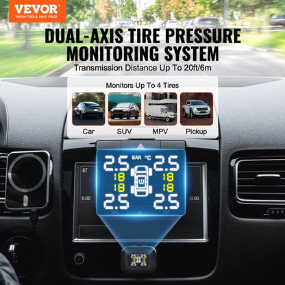 C110 - Real-Time RV Tire Pressure Monitor with 4 Sensors & HD Display