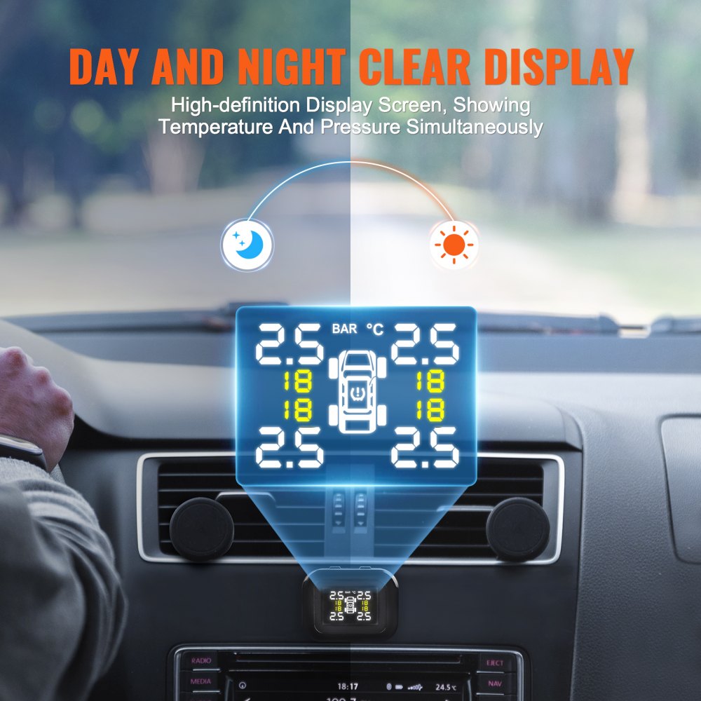 C110 - Real-Time RV Tire Pressure Monitor with 4 Sensors & HD Display