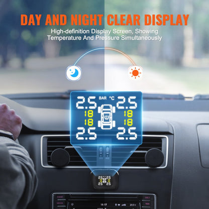 C110 - Real-Time RV Tire Pressure Monitor with 4 Sensors & HD Display