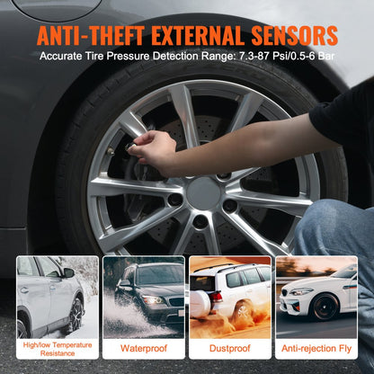 C260 - Real-Time RV Tire Pressure Monitor with 4 Sensors & Solar Charging