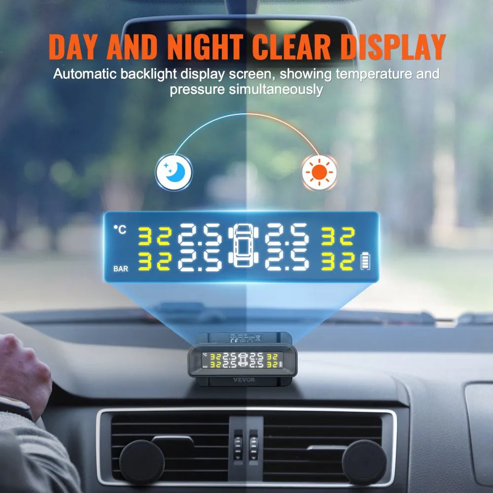 C260 - Real-Time RV Tire Pressure Monitor with 4 Sensors & Solar Charging