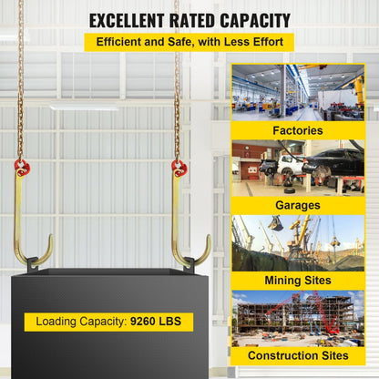 11.5 ft J Hook Bridle - Heavy-Duty Steel Tow Chain with G80 Strength