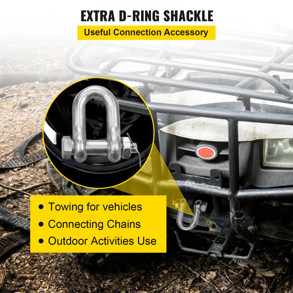 4.3 ft V Bridle Chain - G80 Steel Tow Chain with Hooks