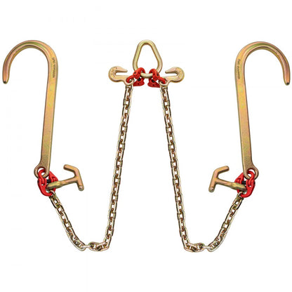 4.3 ft V Bridle Chain - G80 Steel Tow Chain with Hooks