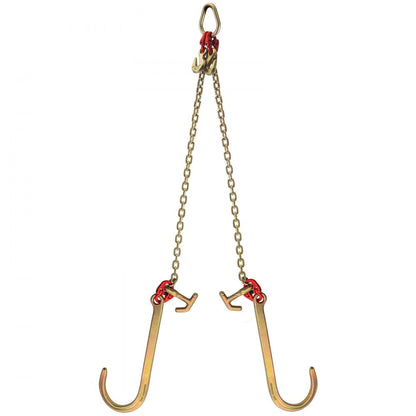 4.3 ft V Bridle Chain - G80 Steel Tow Chain with Hooks
