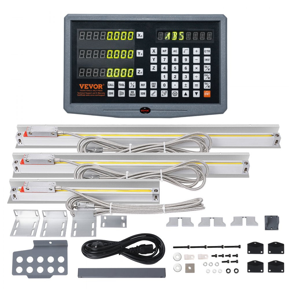 SNS-3V-YE102024 - 3 Axis DRO Display Kit with 5 Micron Precision Scales