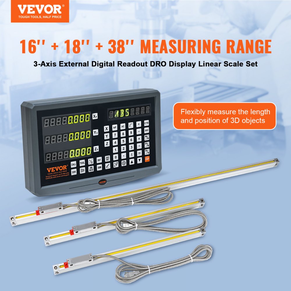 SNS-3V-YE161838 - VEVOR 3 Axis Digital Readout Kit for Precision Milling