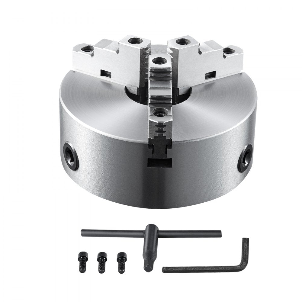 K11-250 - 10" VEVOR 3-Jaw Lathe Chuck, 0.24-9.84" Clamping Range