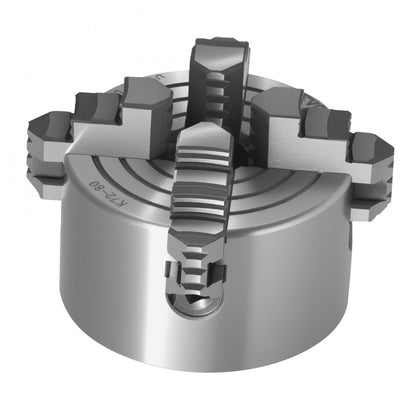 K72 80 - 3-Inch Self-Centering Lathe Chuck, Durable HT300 Cast Iron