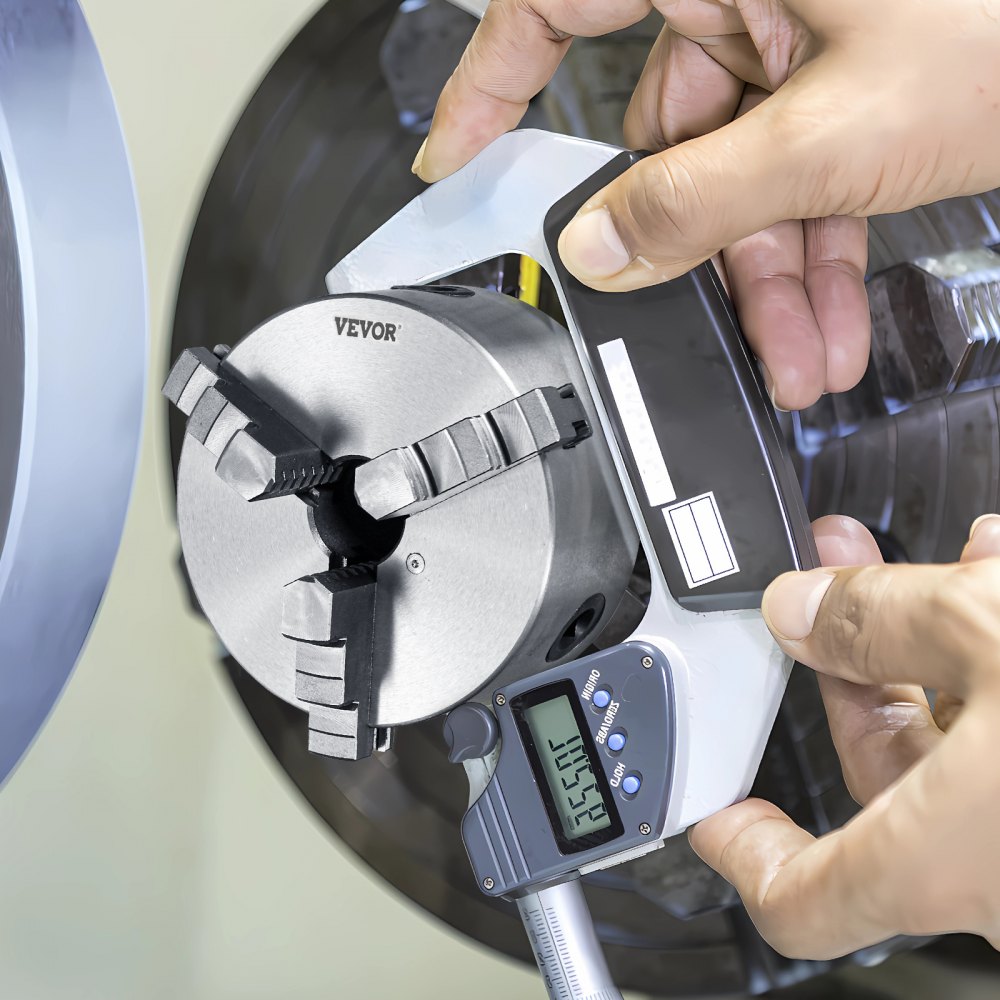 K11-160 - 6" Durable HT300 3-Jaw Lathe Chuck with Self-Centering Function