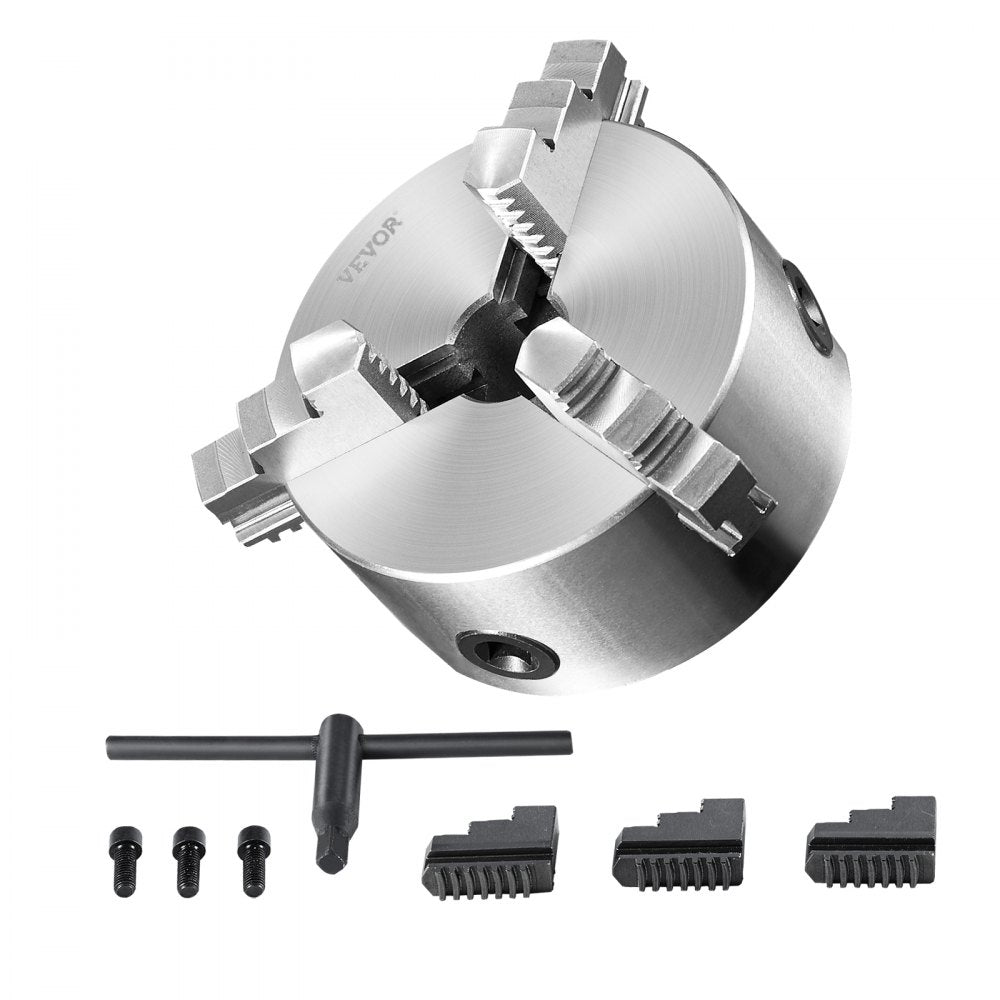 K11-160 - 6" Durable HT300 3-Jaw Lathe Chuck with Self-Centering Function