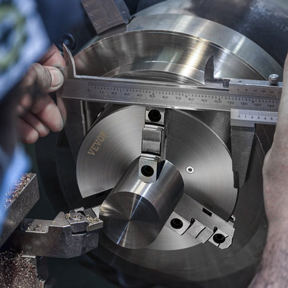 K11-200 - 8'' VEVOR 3-Jaw Self-Centering Lathe Chuck for Precision Tasks