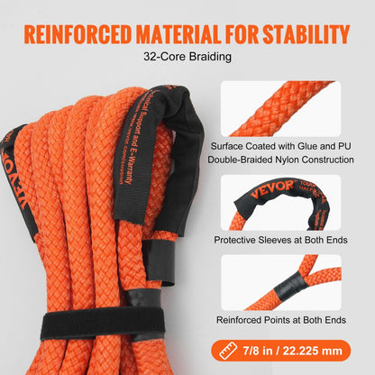 JL-NY-22-9 - 30' Heavy-Duty Kinetic Tow Rope for Off-Road Use