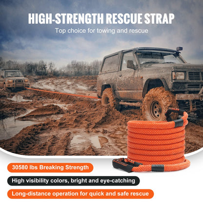 JL-NY-22-9 - 30' Heavy-Duty Kinetic Tow Rope for Off-Road Use