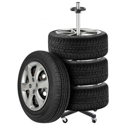 TC0510 - Compact Tire Rack for 4 Tires with Wheels, Holds 220 lbs
