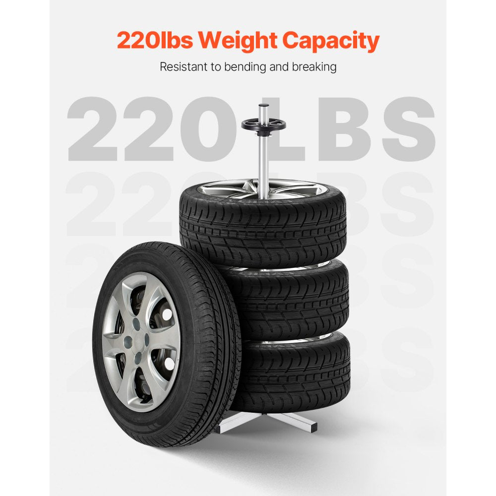 TC0510NW - Space-Saving Tire Stand for 4 Tires, Holds Up to 225mm Wide