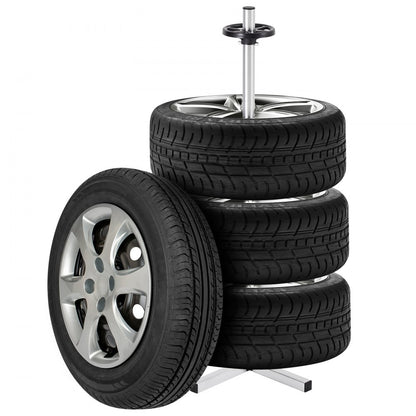 TC0510NW - Space-Saving Tire Stand for 4 Tires, Holds Up to 225mm Wide