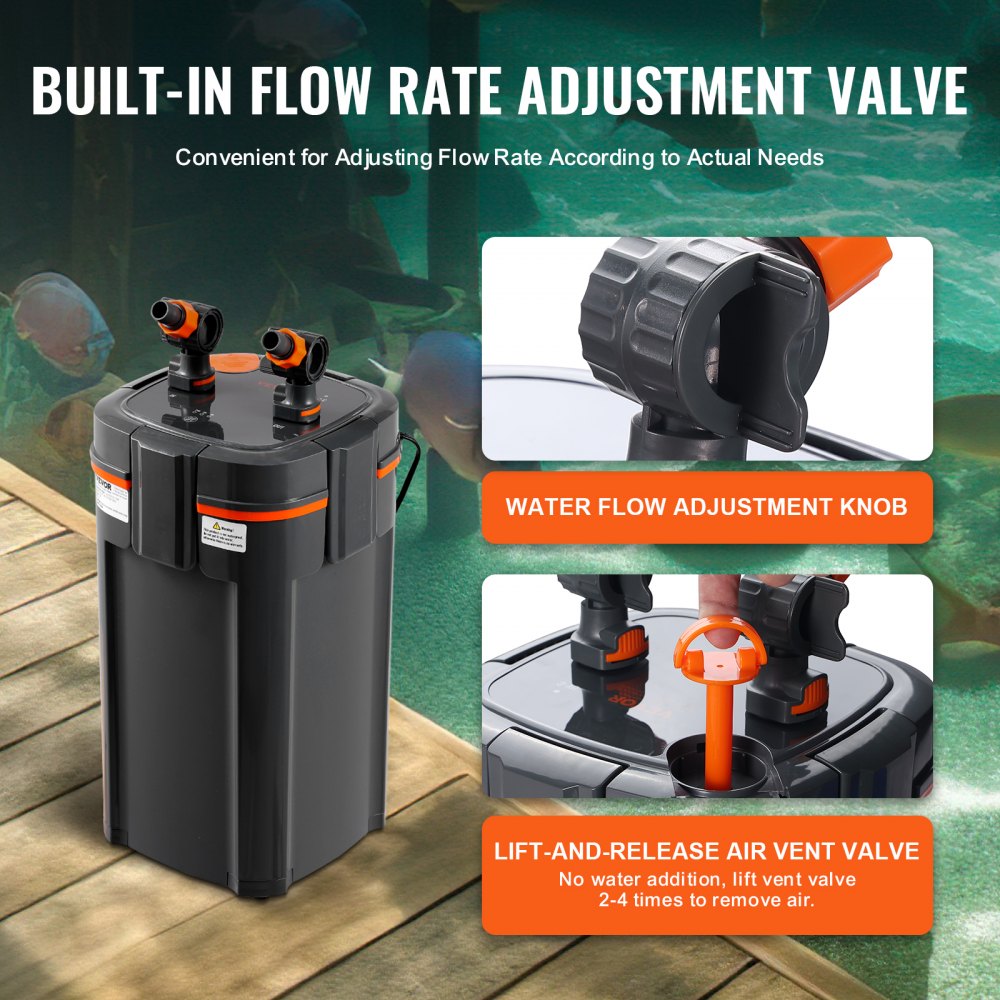 AQ-913F-UV 25W - Ultra-Quiet 660GPH Aquarium Filter with UV Light