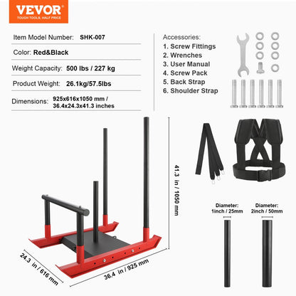 SHK-007 - Heavy-Duty Weight Training Sled for Speed & Strength Enhancement