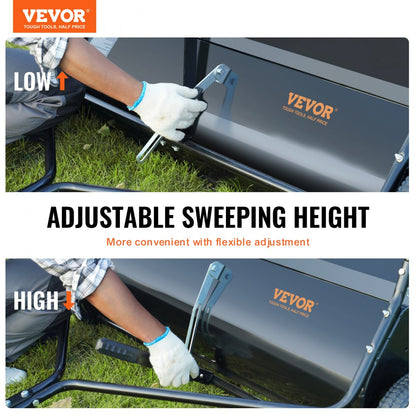 GT1113 - 48.5" Tow-Behind Lawn Sweeper with Adjustable Height & Large Hopper