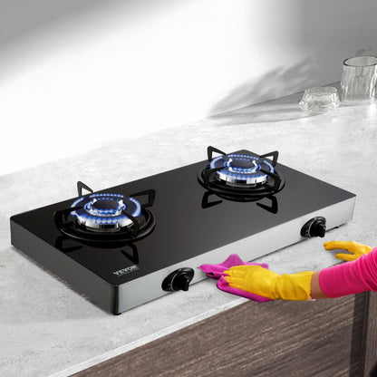 MGTG-7102 - 28" Portable Gas Cooktop with Black Tempered Glass Design