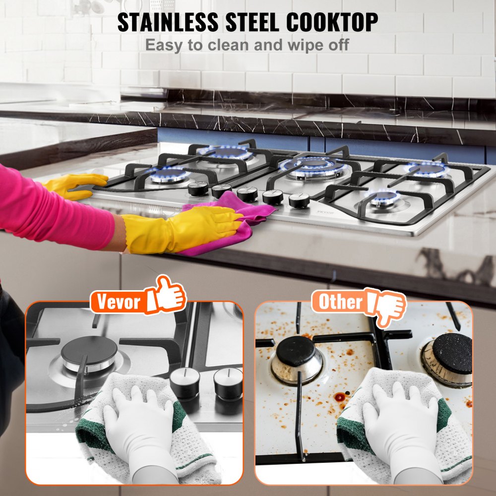 MGBS-312B4 - 30-Inch Dual Fuel Gas Cooktop with Elegant Stainless Steel Design