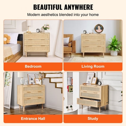 SR191525-ND - Elegant Rattan Dresser with Anti-Tip Design and Sturdy Build