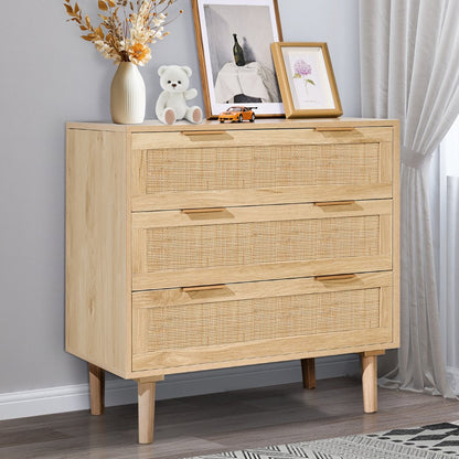 SR191525-ND - Elegant Rattan Dresser with Anti-Tip Design and Sturdy Build
