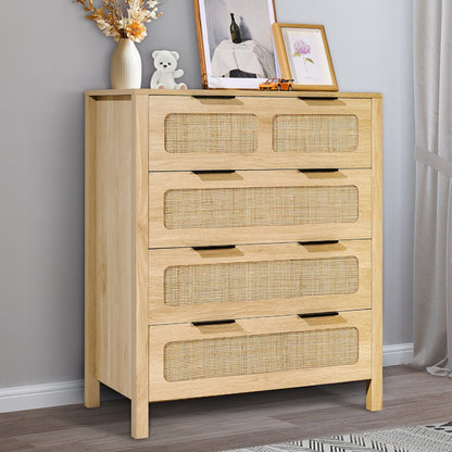 SR245069 - Versatile Rattan Dresser with Anti-Tip Design and Durable Frame