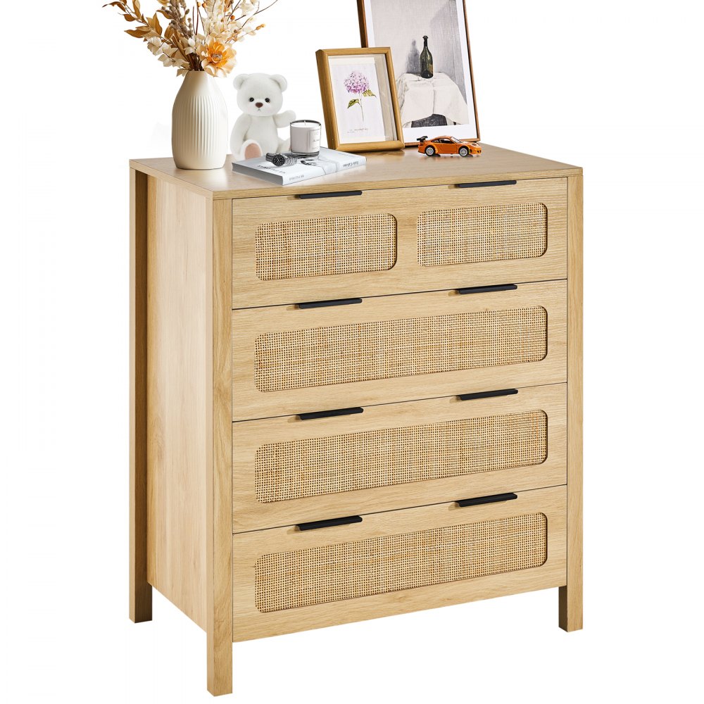 SR245069 - Versatile Rattan Dresser with Anti-Tip Design and Durable Frame