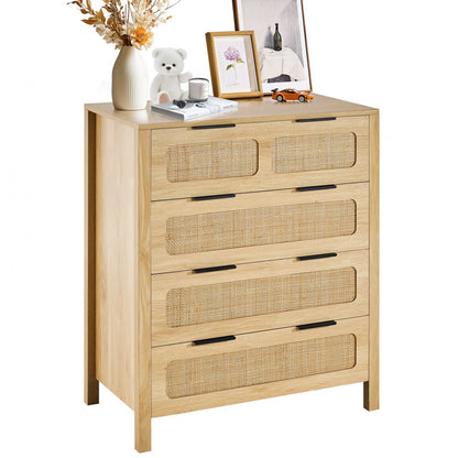 SR245069 - Versatile Rattan Dresser with Anti-Tip Design and Durable Frame