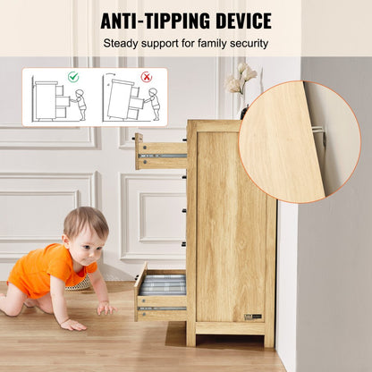 SR241080 - 7-Setting Rattan Dresser for Versatile Home Use