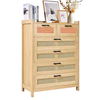SR241080 - 7-Setting Rattan Dresser for Versatile Home Use