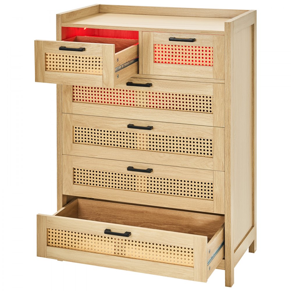 SR241080 - 7-Setting Rattan Dresser for Versatile Home Use