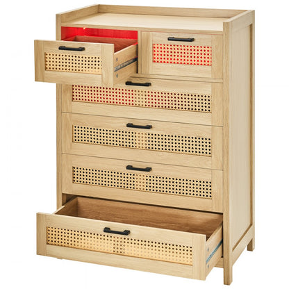 SR241080 - 7-Setting Rattan Dresser for Versatile Home Use