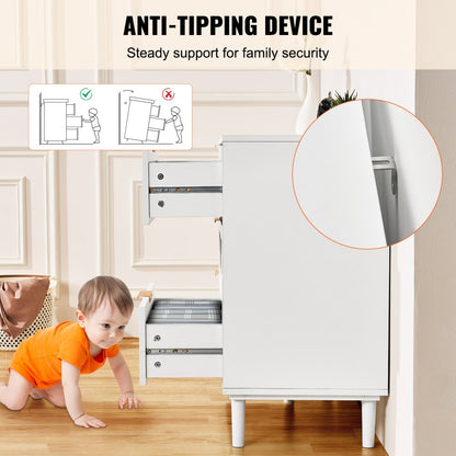 SR191630WT - Rattan Dresser with 6 Drawers & Sturdy Wooden Structure