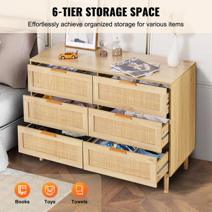 SR191630ND - Versatile Rattan Dresser with Anti-tip Features and Smooth Drawers