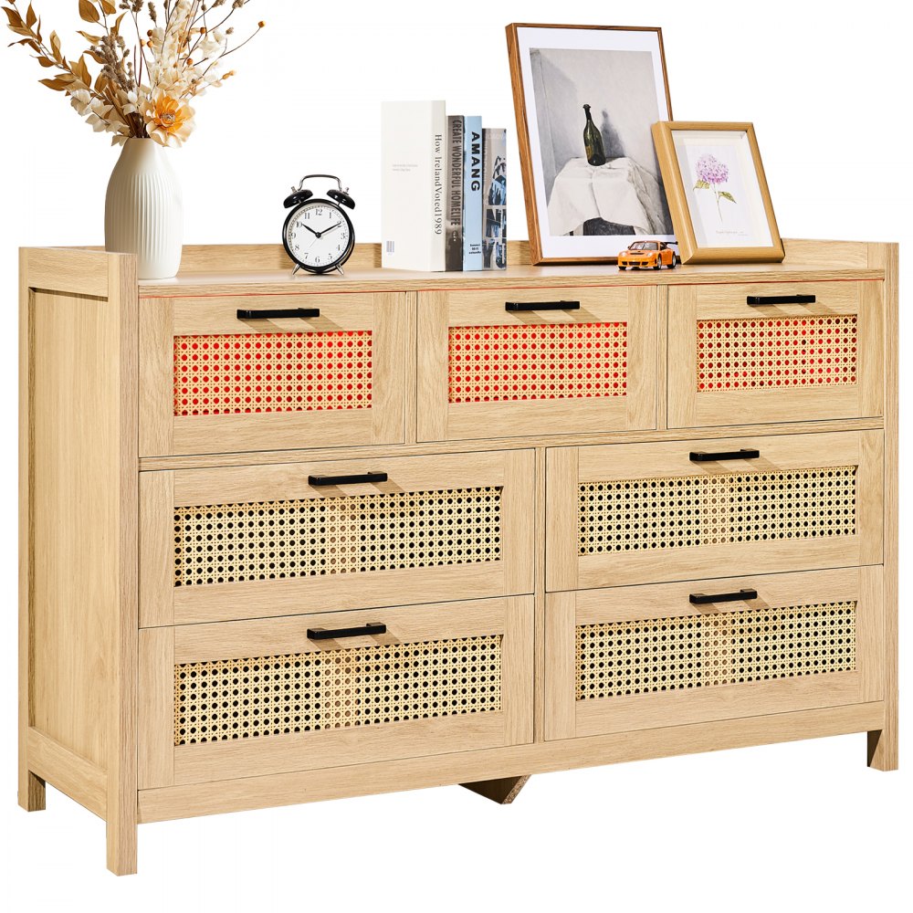 SR247181 - 7-Drawer Rattan Dresser for Stylish Organization