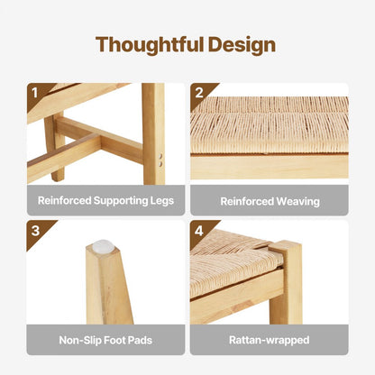 HYBZXD-02 - 40" Rattan Bench with Sturdy Wood Frame & Polished Legs