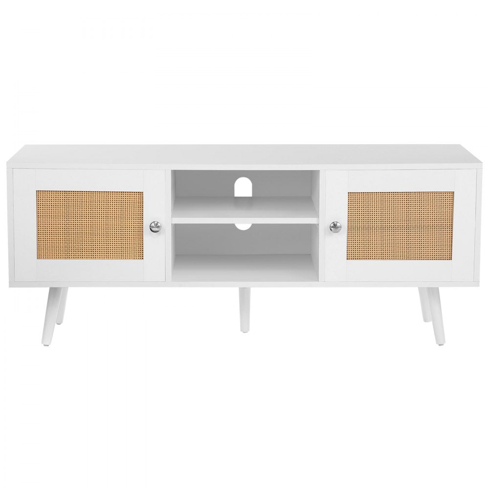 10FJTRTVO10K - Stylish 47x16 Rattan TV Stand for 55" TVs with Storage
