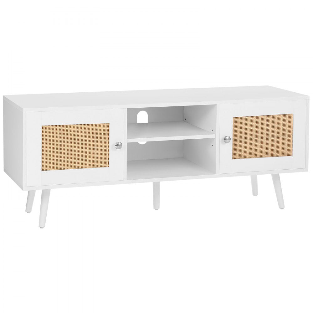 10FJTRTVO10K - Stylish 47x16 Rattan TV Stand for 55" TVs with Storage