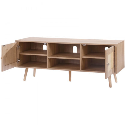 10FJTRTVO10A - 47"x16" Rattan TV Stand for 55" TVs, Stylish Storage Solution