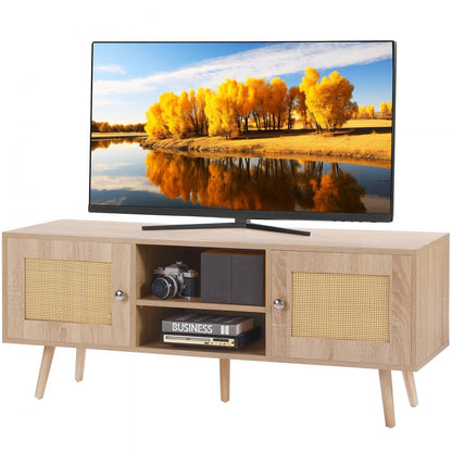 10FJTRTVO10A - 47"x16" Rattan TV Stand for 55" TVs, Stylish Storage Solution