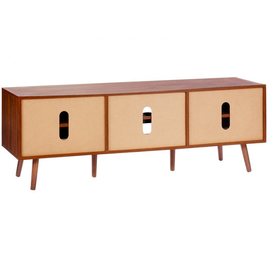 10FJTRTVO1BW - Modern Rattan TV Stand with Built-in Socket, 65in Capacity