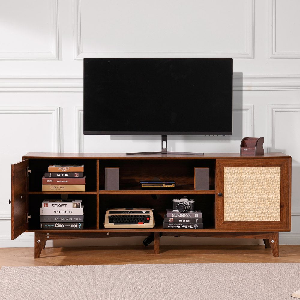 CSF-T24101-WAU - 65x15.7in Rattan TV Stand for 75in TVs with Storage