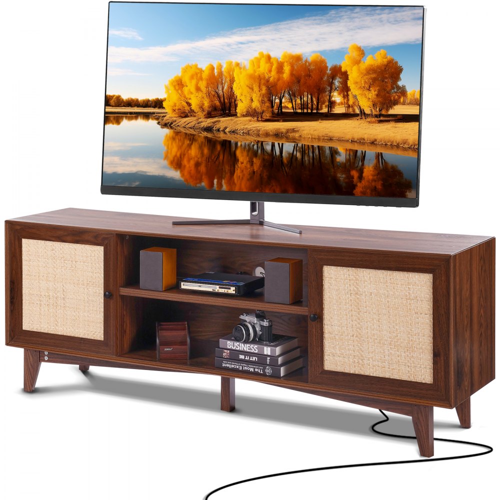 CSF-T24101-WAU - 65x15.7in Rattan TV Stand for 75in TVs with Storage