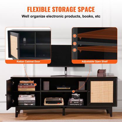 CSF-T24101-BLU - Modern Rattan TV Stand for Stylish Living Rooms