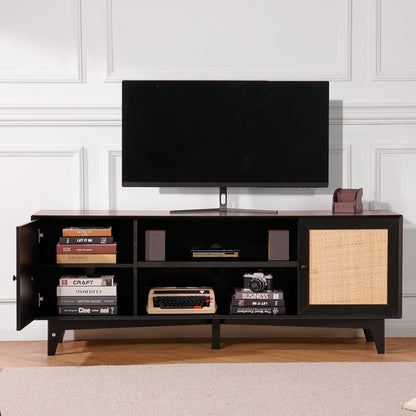CSF-T24101-BLU - Modern Rattan TV Stand for Stylish Living Rooms