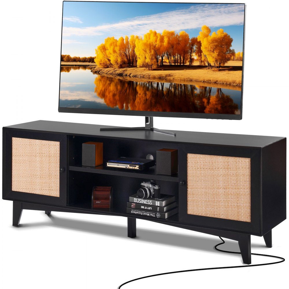 CSF-T24101-BLU - Modern Rattan TV Stand for Stylish Living Rooms