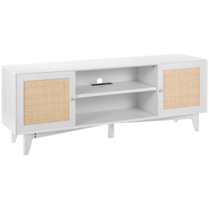 CSF-T24101-WHU - Elegant Rattan TV Stand for 75in TVs in White